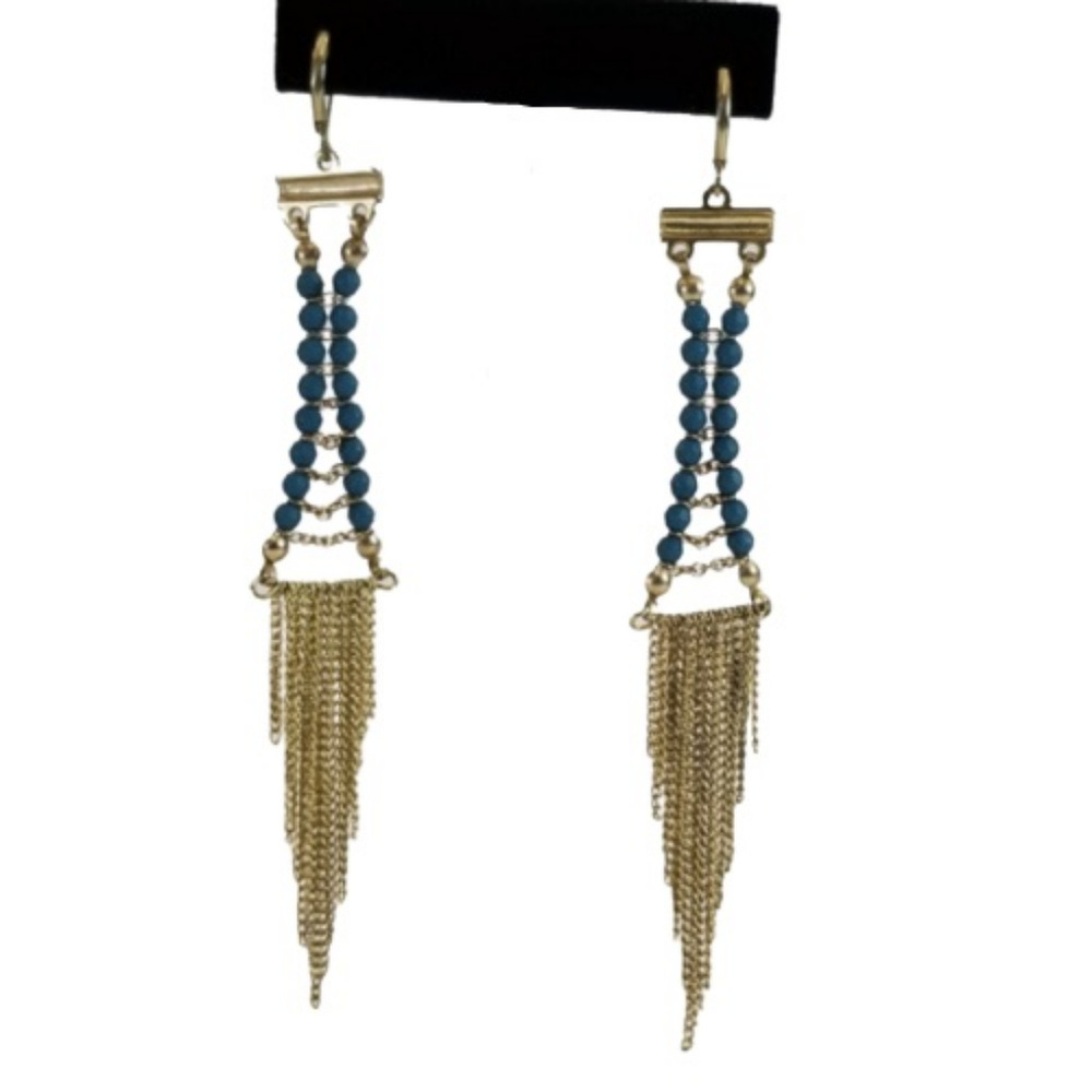 Egyptian-inspired faux turquoise earrings
